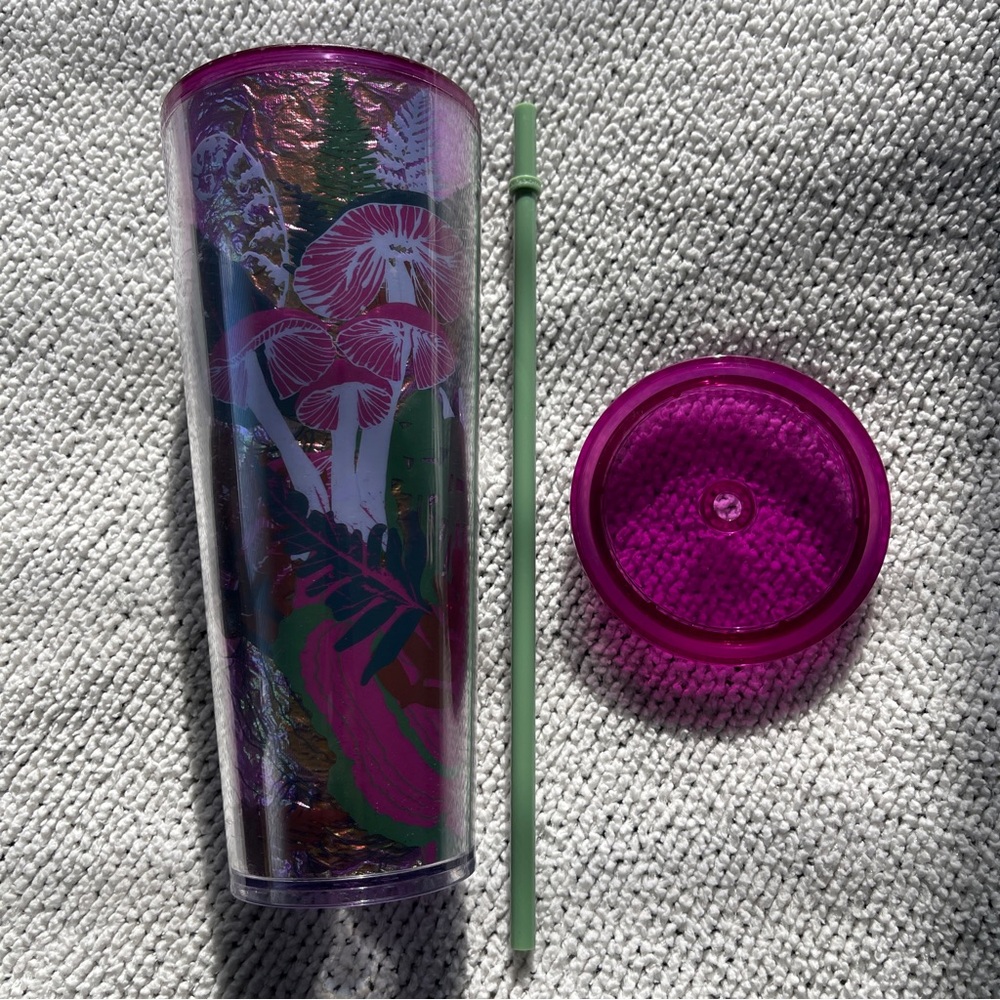 Starbucks burgundy mushroom forest  Tumbler 24oz